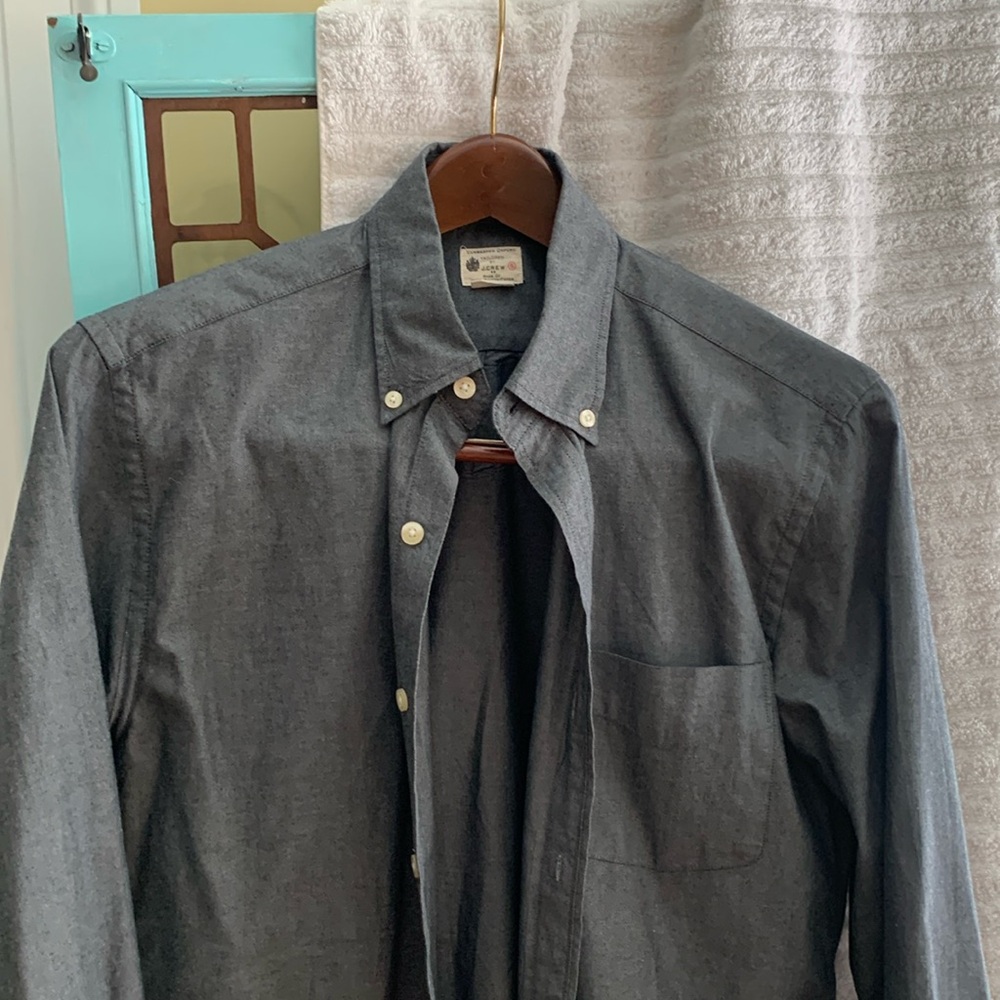 Jcrew soft charcoal men’s cotton button down